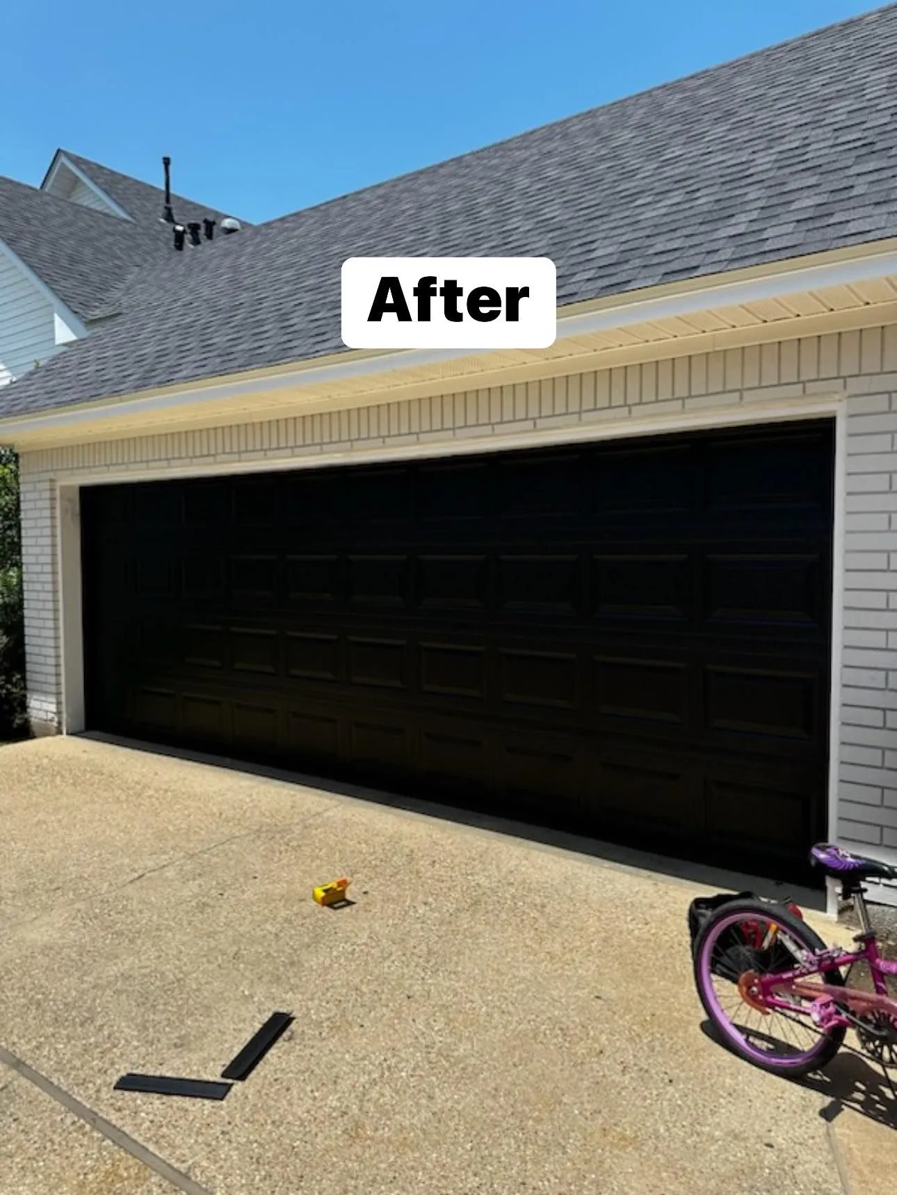 After: Wood door replaced with a low maintenance steel door