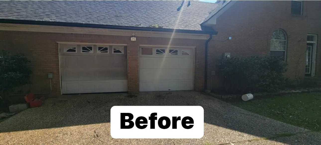 Before: Faded single door replaced with an insulated steel door in a matching color
