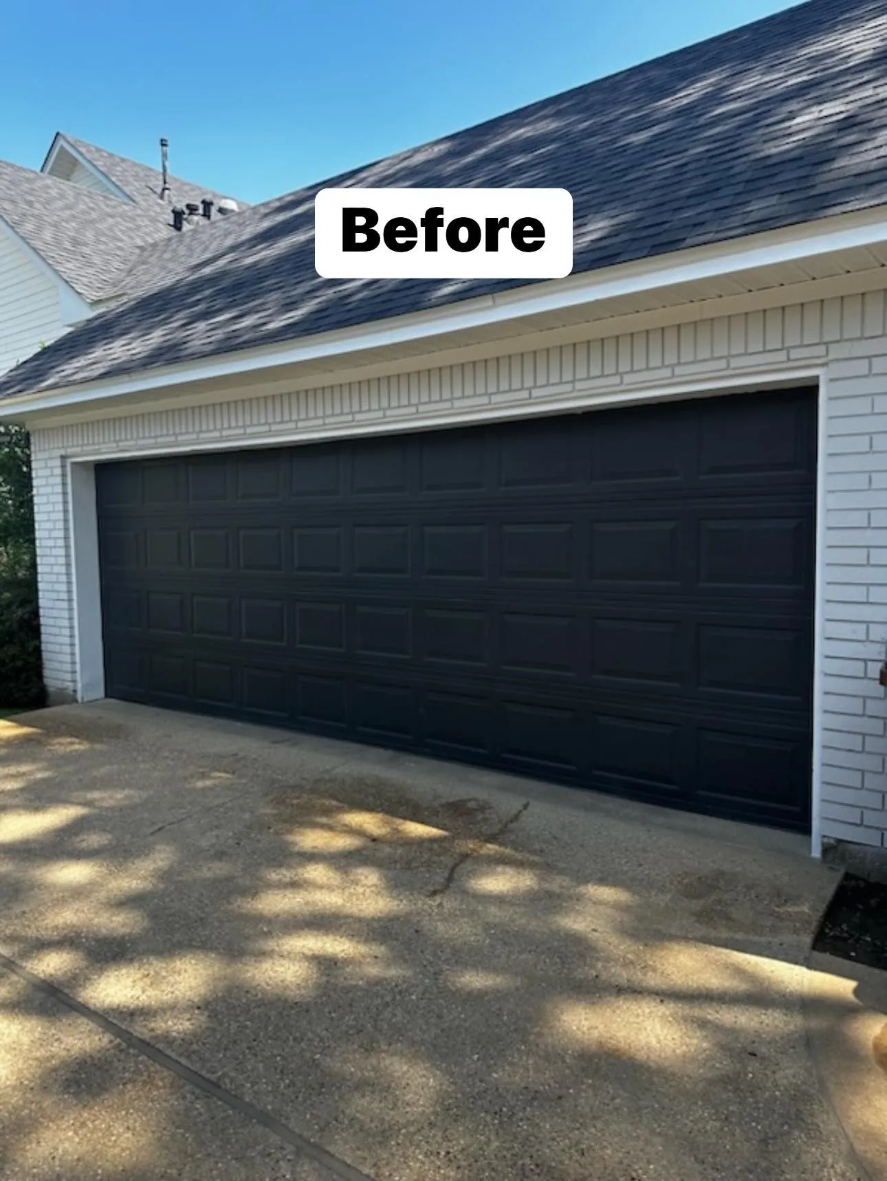 Before: Wood door replaced with a low maintenance steel door